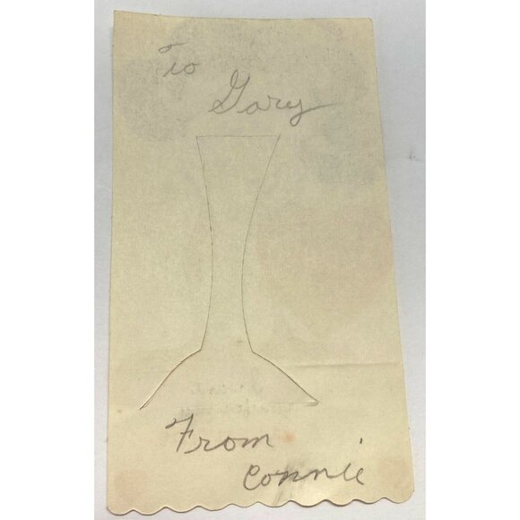 Valentines Day Greeting Card Ostrich Head in the Sand Hearts Vintage 1940s - Picture 2 of 6